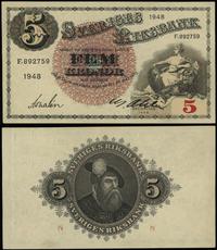 5 koron 1948, seria F, numeracja 892759, lekko p