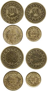 zestaw 4 monet, w skład zestawu wchodzi 1 frank 