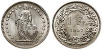 1 frank 1957 B, Berno, srebro próby '835', wyśmi
