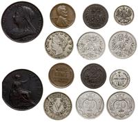 lot 7 monet, 5 kopiejek 1910 (Rosja), 2 halerze 