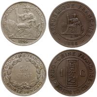 lot 2 monet, Paryż, 1 centym  1888, 50 centymów 