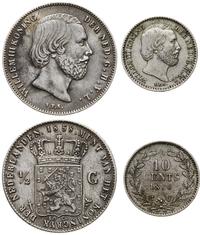zestaw 2 monet, Utrecht, 10 centów 1880, 1/2 gul