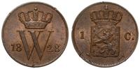 1 cent 1828, Utrecht, uszkodzenia obrzeża monety