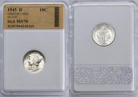 dime (10 centów) 1945 D, Denver, Mercury dime, m