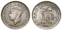 10 centów 1941, Londyn, srebro próby 800, piękni