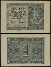 1 złoty 1.08.1941, seria AA, numeracja 8398737, 