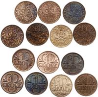 zestaw 7 x 1 grosz 1927, 1928, 1932, 2 x 1933, 1
