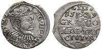 trojak 1599, Ryga, moneta z końcówki blaszki, ni
