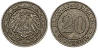 20 fenigów 1892 A, Berlin, uderzenie na cyfrze 2