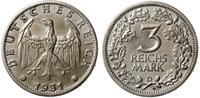 3 marki 1931 D, Monachium, rzadki typ monety, mo