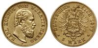 5 marek 1877 F, Stuttgart, złoto, 1.98 g, Fr. 38