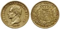 20 lirów 1827, Turyn, złoto, 6.38 g, Fr. 1136, P