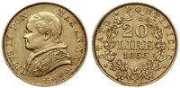 20 lirów 1866 R, Rzym, złoto, 6.43 g, Fr. 280, B