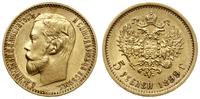 5 rubli 1899 (ФЗ), Petersburg, złoto, 4.28 g, ba