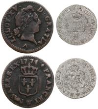 zestaw 2 monet, Lille, liard 1774 W oraz sol bil
