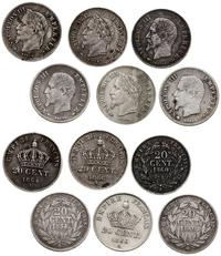 Francja, lot 6 x 20 centymów, 1854 A, 1860 A, 1860 BB, 1864 A, 1866 A,