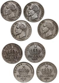 zestaw 4 x 50 centymów 1864 A, 1866 A, 1867 BB, 