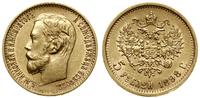 5 rubli 1898 A Г, Petersburg, złoto, 4.27 g, Fr.