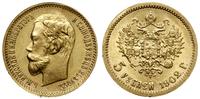 5 rubli 1902 A P, Petersburg, złoto, 4.30 g, del
