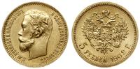 5 rubli 1902 A P, Petersburg, złoto, 4.28 g, Fr.