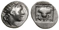 drachma 88-84 pne, Aw: Głowa Heliosa w prawo; Rw