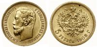 5 rubli 1902 AP, Petersburg, złoto, 4.30 g, Fr. 