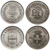 lot 2 monet, 20 centesimi 1919 (Włochy, mennica 