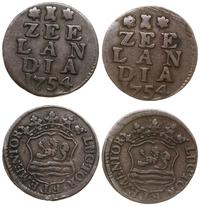 Niderlandy, zestaw 2 x 1 duit, 1754