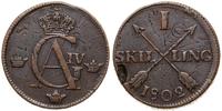 1 skilling 1802, Sztokholm, moneta przebita z 2 