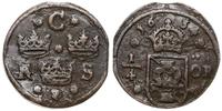 1/4 öre 1634, Nyköping, moneta wybita z końcówki