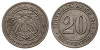 20 fenigów 1892 / J, Hamburg, rzadkie, J. 14