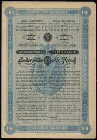 XIX wiek, zapis długu na 100 złotych reńskich w srebrze, 1890