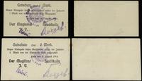 zestaw: 1 i 2 marki 9.08.1914, banknoty z miejsc