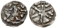 denar XIV w., Aw: Margrabia na wprost, po bokach