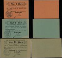 Pomorze, zestaw: 1, 5 i 10 marek, ważne od 12.11.1918 do 1.04.1919