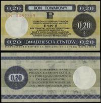 bon na 20 centów 1.10.1979, seria IN, numeracja 