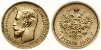 5 rubli 1909 ЭБ, Petersburg, złoto, 4.29 g, pięk