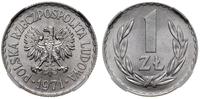 1 złoty 1971, Warszawa, wyśmienita moneta w pude
