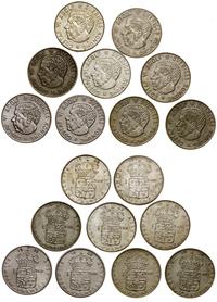Szwecja, zestaw 9 x 1 korona, 1952, 1956, 1958, 1959, 1964, 1966, 2 x