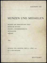 wydawnictwa polskie, katalog 21 aukcji H.H. Kircheldorfa, 06-07.04.1970, tekst + ilustracje