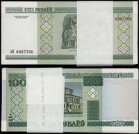 Białoruś, paczka banknotów 100 x 100 białoruskich rubli, 2000