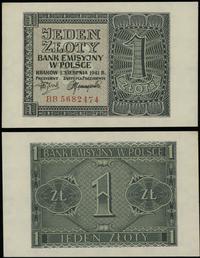 1 złoty 1.08.1941, seria BB, numeracja 5682474, 