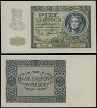 5 złotych 1.08.1941, seria AE, numeracja 3558279