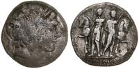 denar 109-108 pne, Rzym, Aw: Głowa w wieńcu dębo