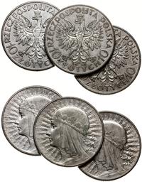 Polska, zestaw: 3 x 10 złotych, 2 x 1932, 1933