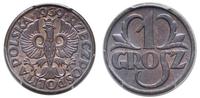 1 grosz 1939, Warszawa, moneta w pudełku PCGS nr