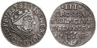 trojak 1538, Gdańsk, popiersie króla w czepcu i 