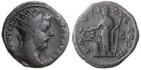 dupondius 168-169, Rzym, Aw: Głowa cesarza w kor