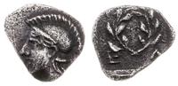 hemiobol 450–400 pne, Aw: Głowa Ateny w lewo, w 