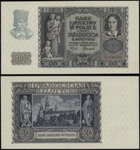 20 złotych 1.03.1940, seria B, numeracja 3194755